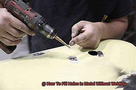 sheet metal repair without welding|how to fill metal holes.